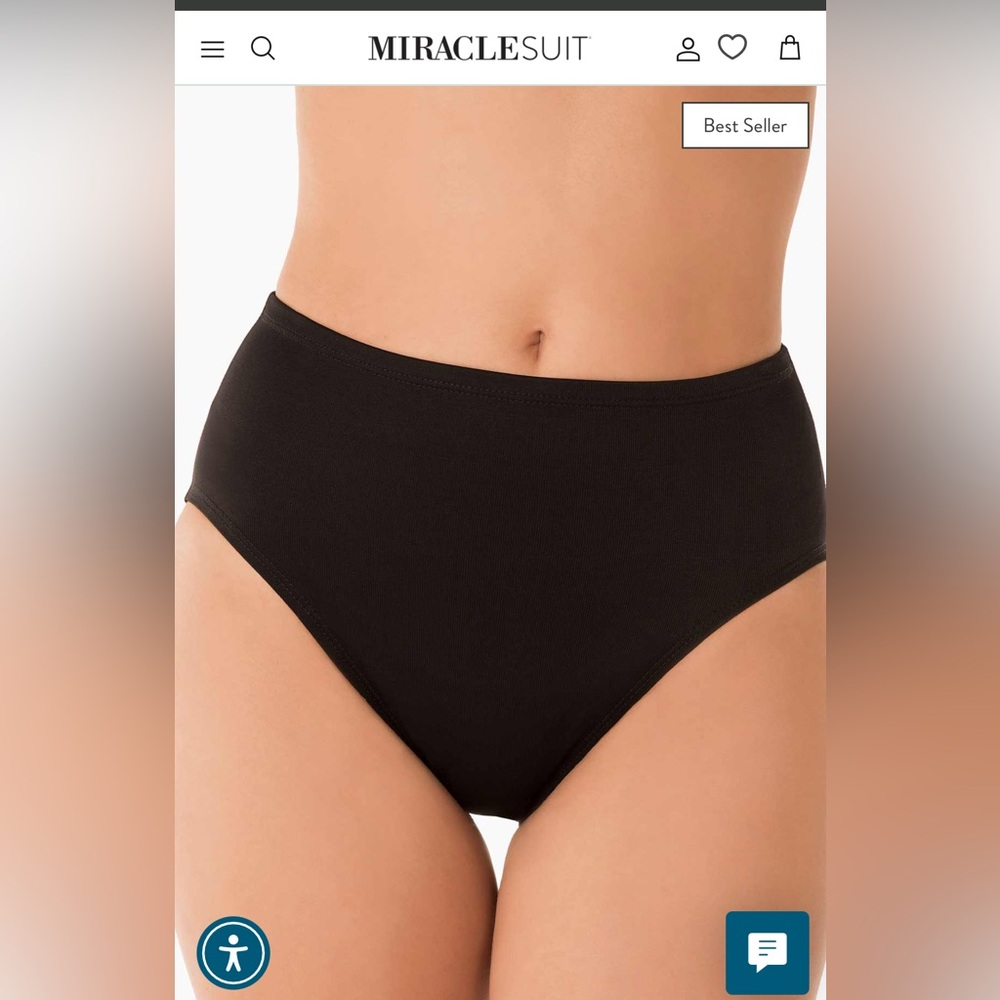 Miraclesuit Basic Pant Swim Bottom, size 10 Black NWT
